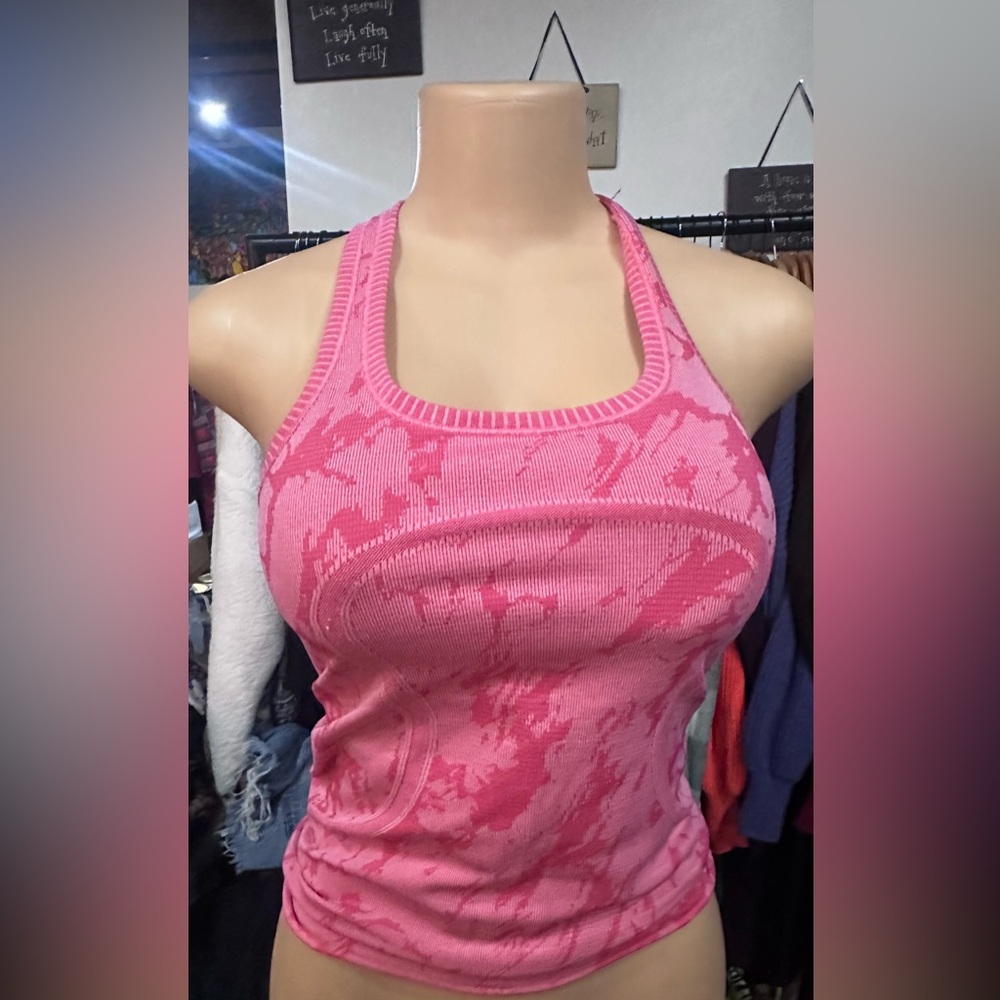 Lululemon Athletica Pink Ribbed Sleeveless Tank Top